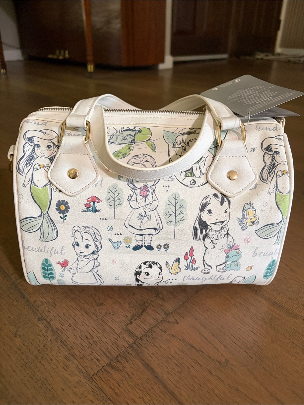 Disney Store Animators' Collection White Satchel Belle Snow White Cinderella NEW